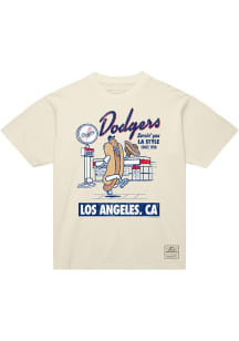 Mitchell and Ness Los Angeles Dodgers White Deli Mascot Short Sleeve T Shirt