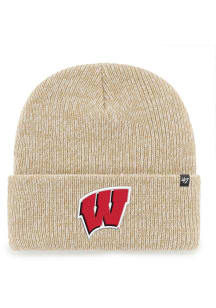47 Wisconsin Badgers Khaki Brain Freeze Cuff Beanie Mens Knit Hat