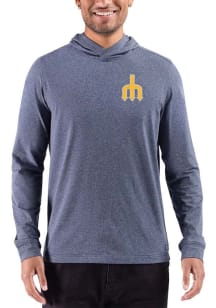 Cutter and Buck Seattle Mariners Mens Navy Blue Cooperstown Adapt Big and Tall Hooded Sweatshirt