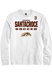 Giuseppe Santacroce Western Michigan Broncos White NIL Stacked Box Long Sleeve Player T Shirt