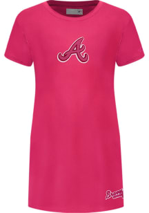 Pro Standard Atlanta Braves Toddler Girls Pink Classic Triple Pink Short Sleeve Dress