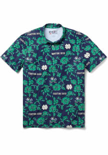 Reyn Spooner Notre Dame Fighting Irish Mens Navy Blue Game Day Short Sleeve Polo