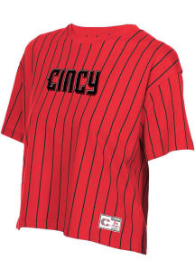 New Era Cincinnati Reds Womens Red City Connect Boxy Short Sleeve T-Shirt