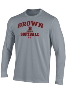 Under Armour Brown Bears Grey Softball Performance Long Sleeve T Shirt