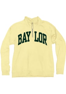 Blue 84 Baylor Bears Womens Yellow Sanded Fleece Qtr Zip
