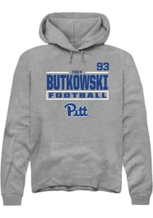Trey Butkowski Pitt Panthers Mens Graphite Football NIL Stacked Box Player Hood