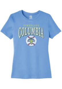 Summit Sportswear Columbia Fireflies Womens Light Blue Homerun Short Sleeve T-Shirt