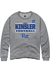 Tony Kinsler Pitt Panthers Mens Graphite Football NIL Stacked Box Player Crew