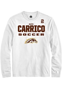 Kate Carrico Western Michigan Broncos White NIL Stacked Box Long Sleeve Player T Shirt