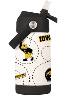 Iowa Hawkeyes Mascot 12 oz Kids Stainless Steel Bottle - Black