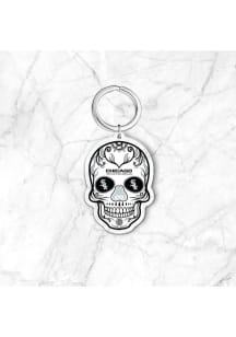Chicago White Sox Sugar Skull Keychain - Black