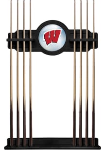 Wisconsin Badgers Solid Wood Cue Rack Pool Table