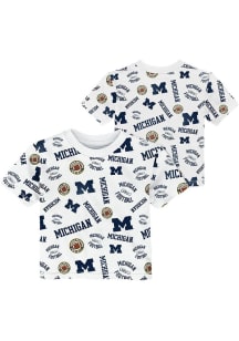 Michigan Wolverines Infant Run Down Football Short Sleeve T-Shirt White