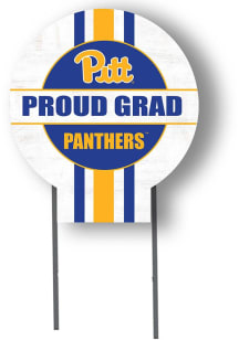Pitt Panthers KH Sports Fan 20x20 Circle Yard Sign with Stakes Proud Grad Yard Sign - White