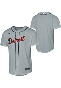 Nike Detroit Tigers Youth Grey Road Baseline Blank Jersey