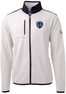 Cutter and Buck Sporting Kansas City Mens White Cascade Sherpa Light Weight Jacket