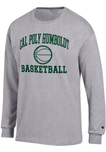 Champion Cal Poly Humboldt Lumberjacks Grey Basketball Jersey Long Sleeve T Shirt