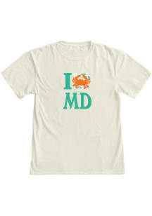Blue 84 Maryland Womens Ivory I heart applique Short Sleeve T-Shirt