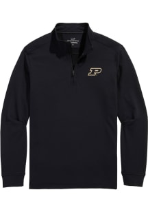 Purdue Boilermakers Mens Black Clubhouse Long Sleeve Qtr Zip Pullover