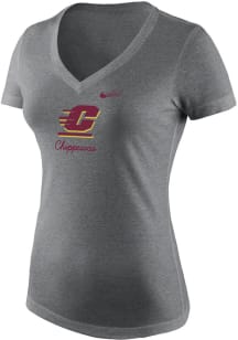 Nike Central Michigan Chippewas Womens Grey Triblend Short Sleeve T-Shirt