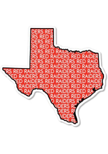 Texas Tech Red Raiders 3.5" Text Fill State Rugged Stickers - Red