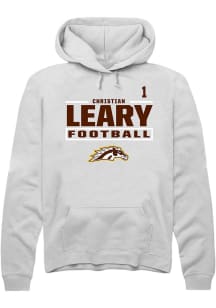 Christian Leary Western Michigan Broncos Mens White Football NIL Stacked Box Player Hood