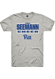 Owen Seemann Pitt Panthers Ash NIL Stacked Box Short Sleeve Player T Shirt