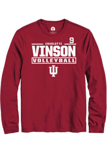 Charlotte Vinson Indiana Hoosiers Crimson NIL Stacked Box Long Sleeve Player T Shirt