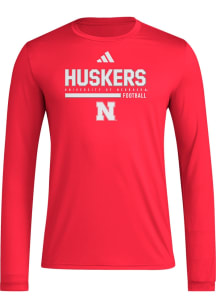Adidas Nebraska Cornhuskers Red Pregame Long Sleeve T-Shirt