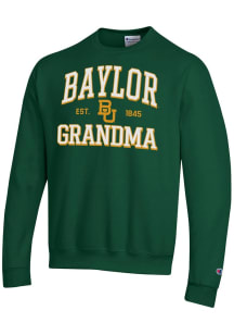 Champion Baylor Bears Mens Green Est. Date Grandma Powerblend Long Sleeve Crew Sweatshirt