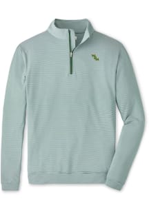 Peter Millar William & Mary Tribe Mens Green Perth Sugar Stripe Qzip Long Sleeve Qtr Zip Pullover