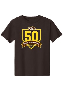 Summit Sportswear Western Michigan Broncos Youth Brown Softball 50th Anniversary Short Sleeve T-Sh..