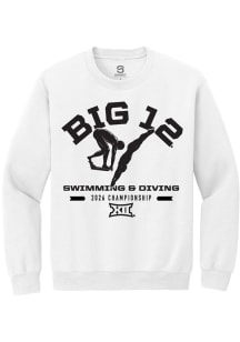 Summit Sportswear Big 12 Mens White 2026 Swimming & Diving Championship Long Sleeve Crew Sweatshir..