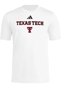 Adidas Texas Tech Red Raiders White Locker Wordmark Short Sleeve T Shirt