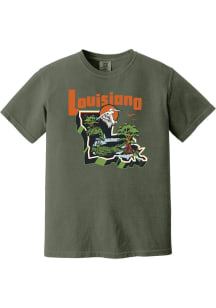 Summit Sportswear Louisiana Olive State Shae Nature Infill Short Sleeve T Shirt