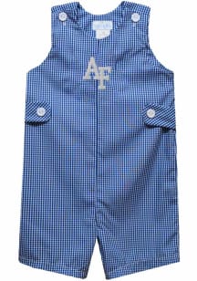 Vive La Fete Air Force Falcons Baby Blue Gingham Overalls