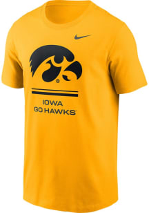 Nike Iowa Hawkeyes Gold DriFit Sideline Practice Short Sleeve T Shirt