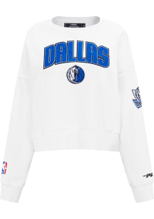 Pro Standard Dallas Mavericks Womens White Classic Chenille Crew Sweatshirt