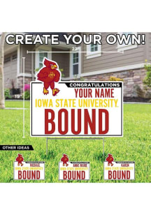 Iowa State Cyclones Personalized School Bound Yard Sign - White