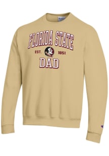Champion Florida State Seminoles Mens Gold Est Date Dad Powerblend Long Sleeve Crew Sweatshirt