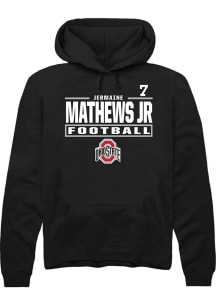Jermaine Mathews Jr Ohio State Buckeyes Mens Black Football NIL Stacked Box Player Hood