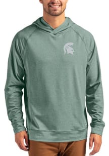 Cutter and Buck Michigan State Spartans Mens Green Adapt Knit Hood Long Sleeve Hoodie