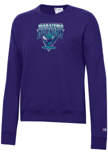 Champion Charlotte Hornets Womens Purple Powerblend Mega Crew Sweatshirt