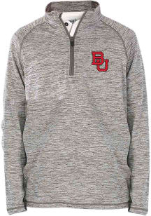 Boston Terriers Youth Grey Mathew Long Sleeve Quarter Zip Shirt