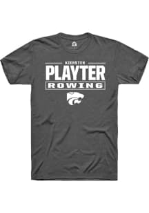Kiersten Playter K-State Wildcats Dark Grey NIL Stacked Box Short Sleeve Player T Shirt