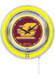 Central Michigan Chippewas Double Neon Wall Clock