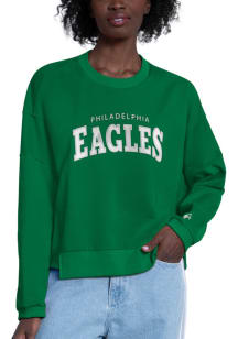 Starter Philadelphia Eagles Womens Kelly Green 4th Down Crew Sweatshirt