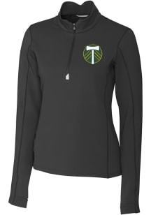 Cutter and Buck Portland Timbers Womens Black Traverse Qtr Zip Pullover