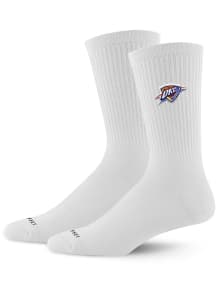 Oklahoma City Thunder White Team Logo Youth Crew Socks