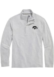Vineyard Vines Iowa Hawkeyes Mens Anthracite Calmwater Long Sleeve Qtr Zip Pullover